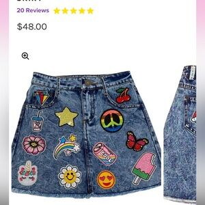 Lola + the boys all about the patch denim skirt